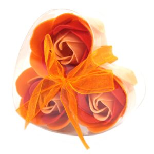 Set of 3 Soap Flowers, peach